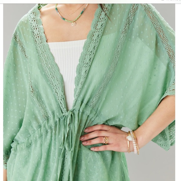 NEW Swiss dot crochet boho kimono - Picture 5 of 11